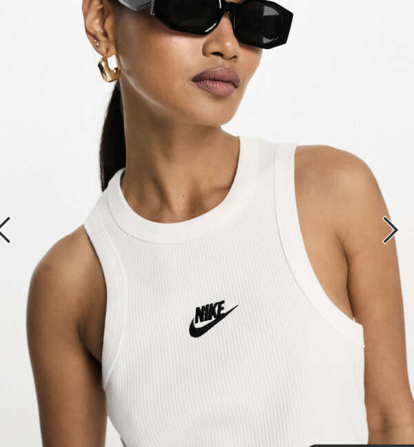 Nike Sport Utility rib tank vest top in white