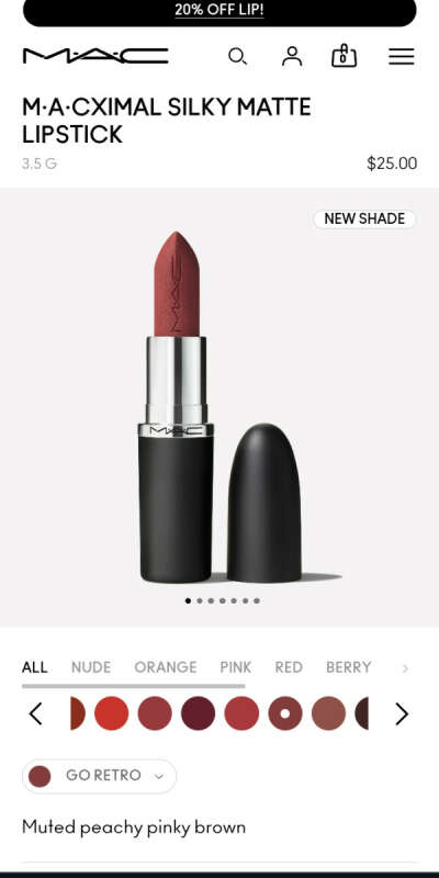 MAC lipstick  Go Retro matte/silky matte